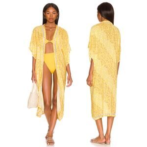 Yellow Floral Women Swim Coverup